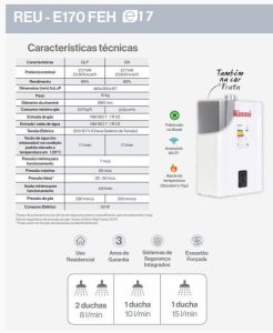 AQUECEDOR A GÁS RINNAI E17 FEH GLP BRANCO (3)